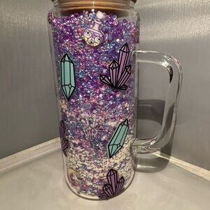 Purple and Blue Crystal Beaded Tumbler